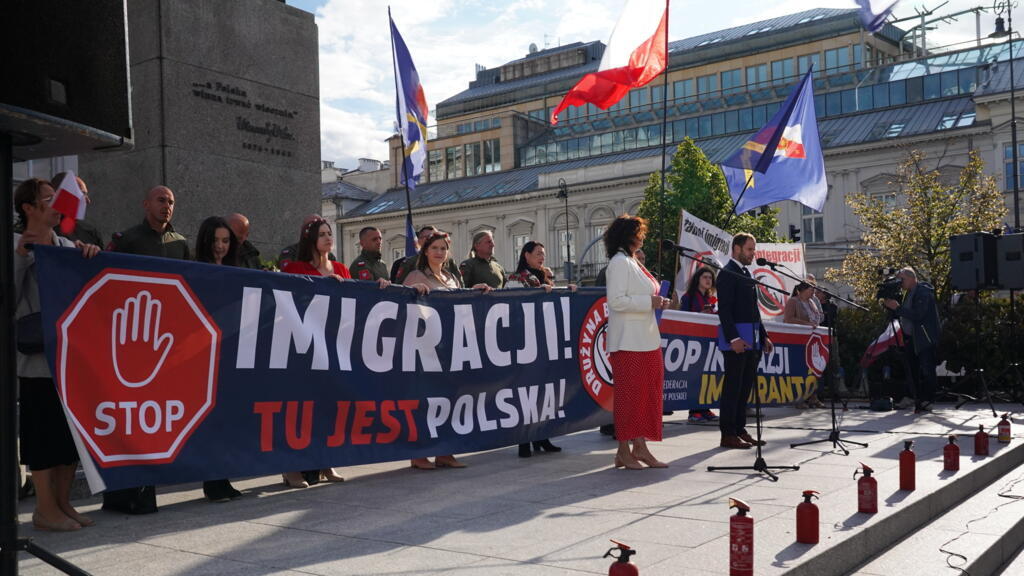 Protesta contra la inmigracion ilegal en Polonia