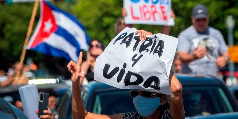 Manifestacion en contra del régimen cubano