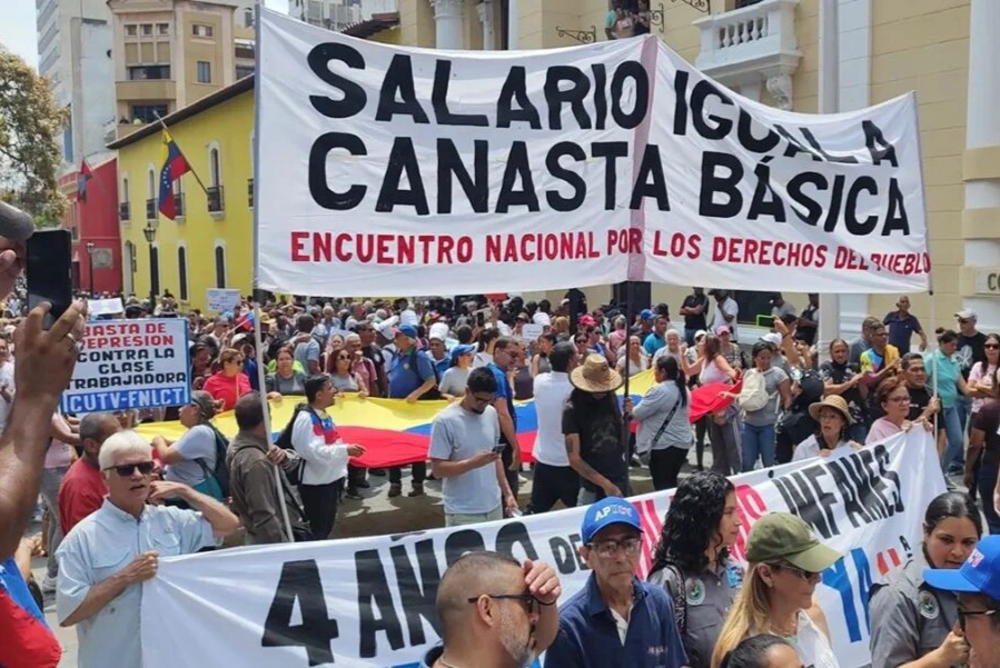Trabajadores venezolanos protestaron contra el régimen en busca de salarios dignos