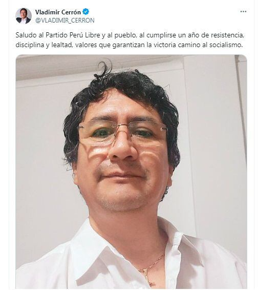 Mensaje de Vladimir Cerrón en X desde la clandestinidad