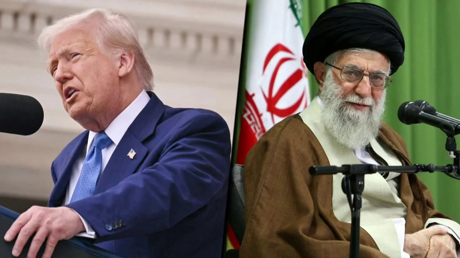 President Donald Trump and the defeated Ali Khamenei.