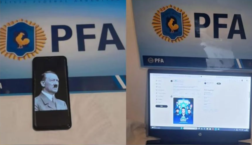 Las fuerzas federales secuestraron material digital alusivo a la figura de Adolf Hitler y a la comunidad judía.