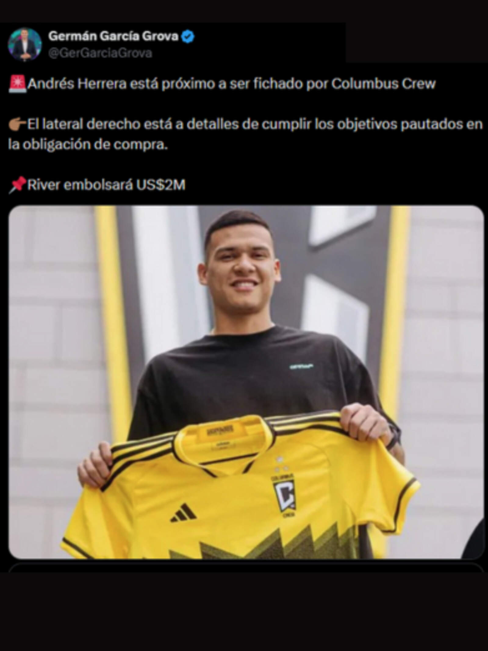 El posteo de Germán García Grova en X
