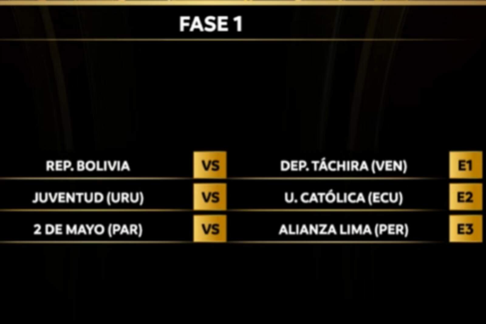 La fase previa 1 de la Copa Libertadores 2026