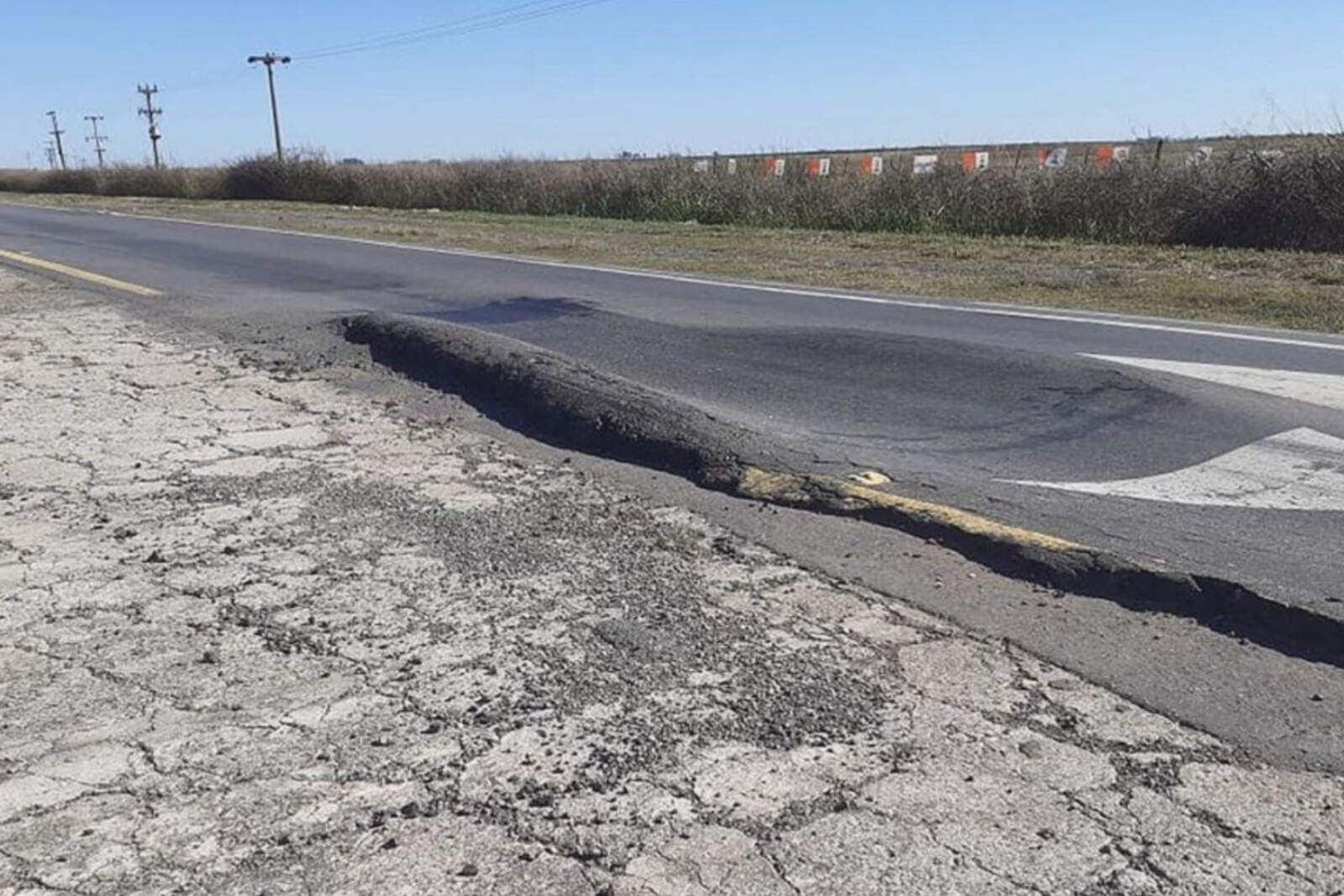 Ruta provincial N° 3 en proximidades de Pueblo Italiano