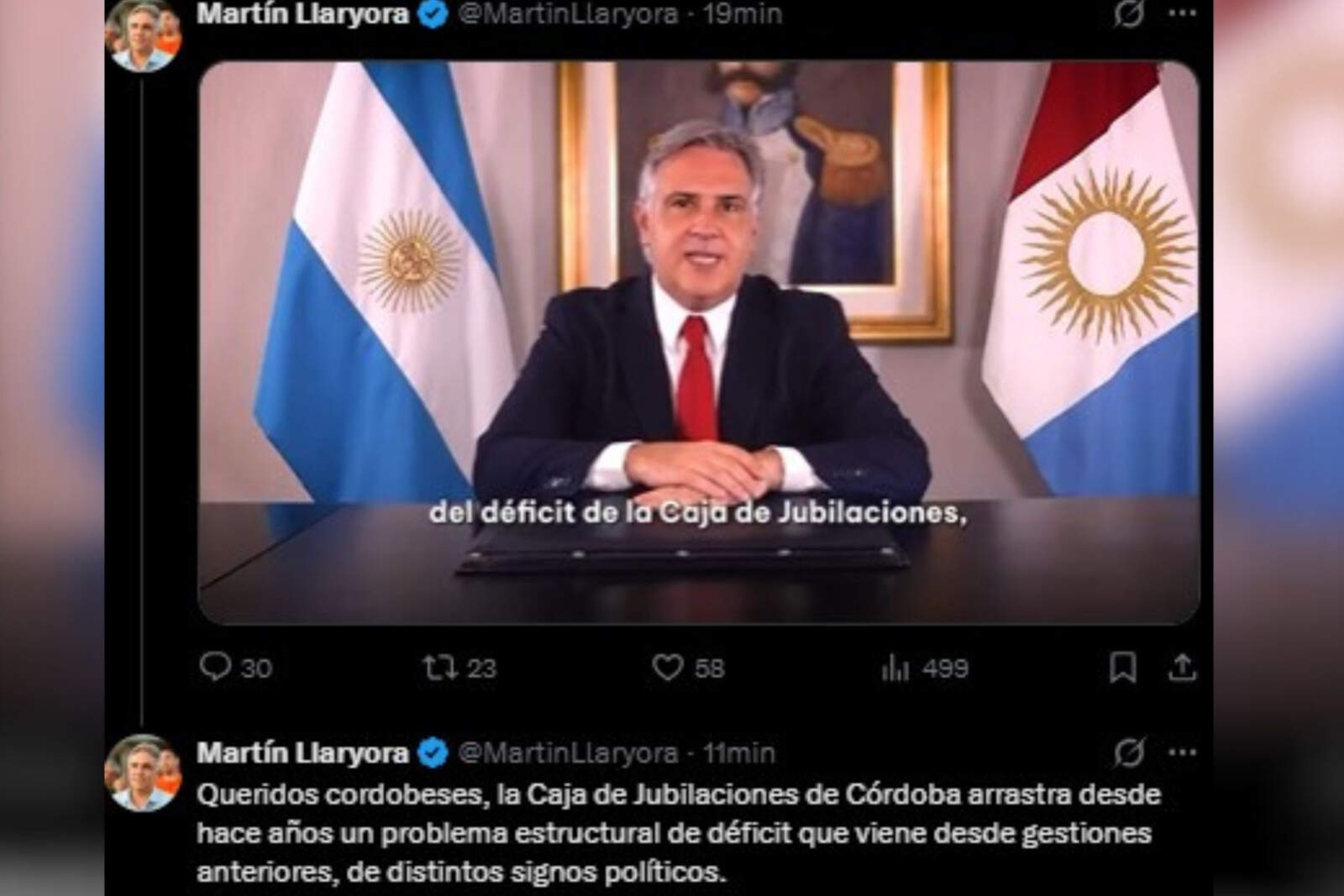 El gobernador Martín Llaryora confirmó hace unos minutos en sus redes sociales los detalles de la implementación de una nueva reforma previsional.