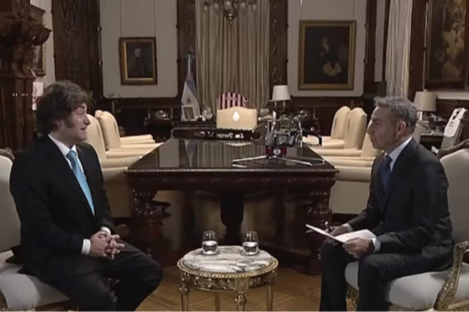 Javier Milei en dialogo con Luis Majul.