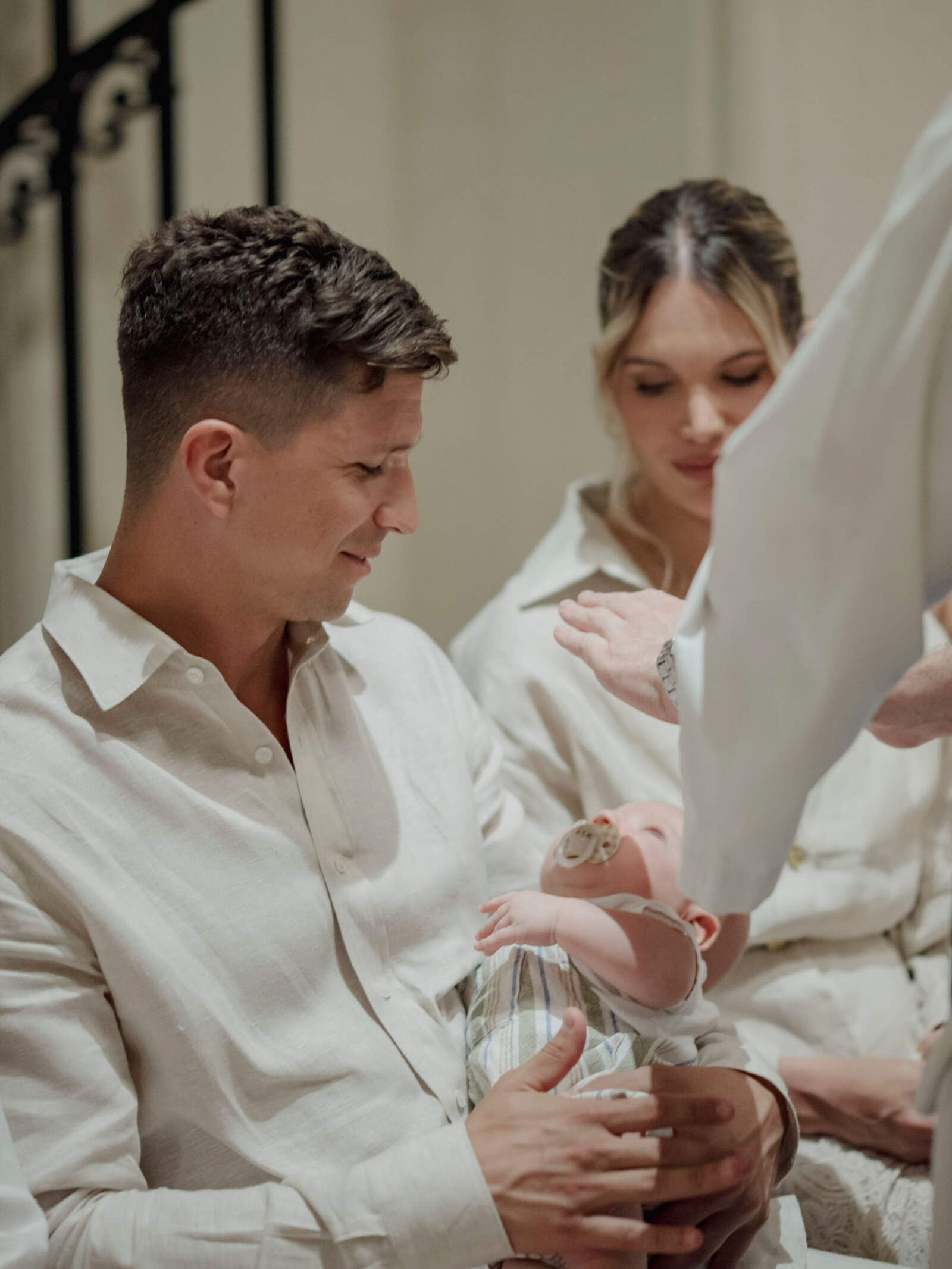 La familia del futbolista los acompañó en este emotivo momento