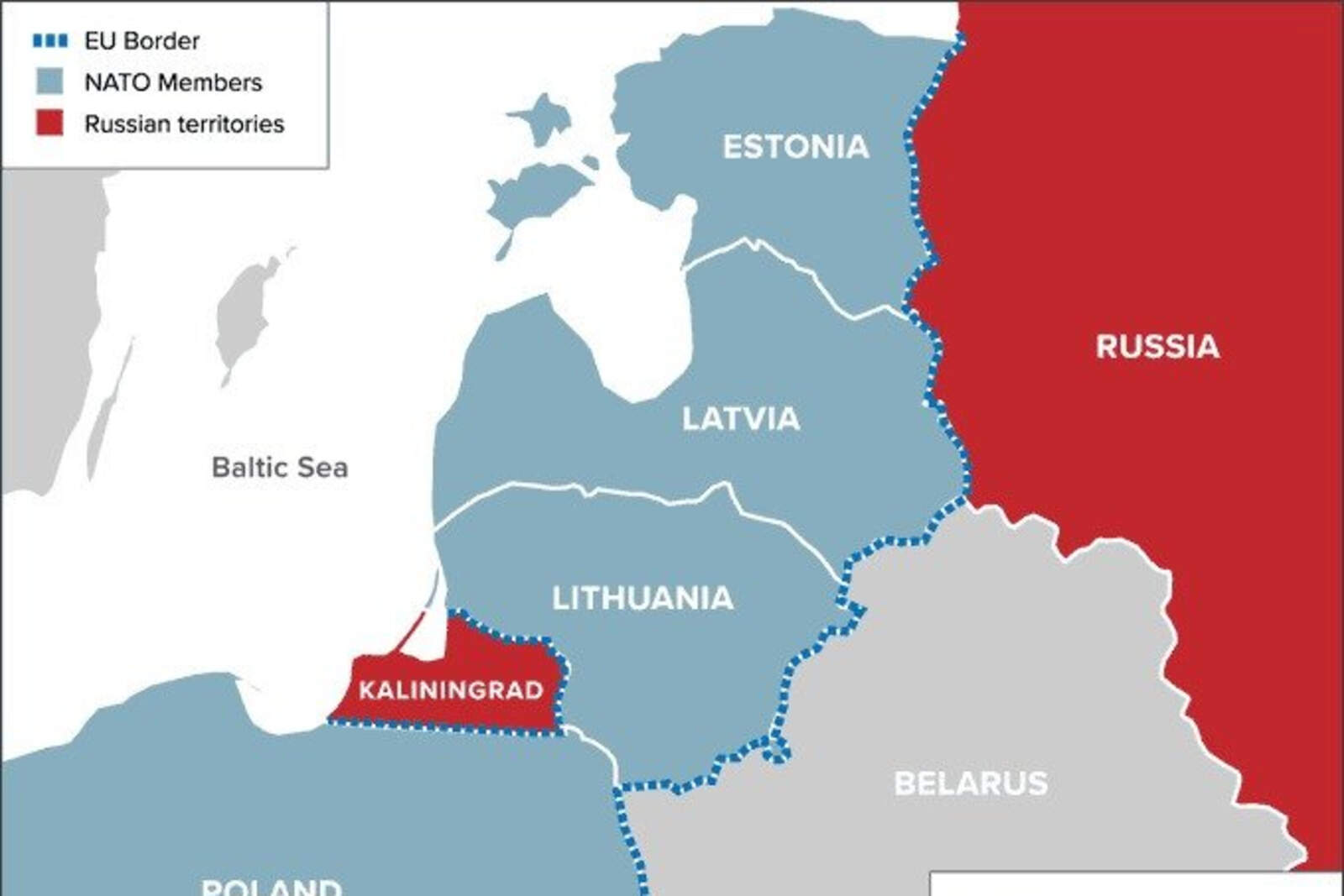Kaliningrado es una región rusa capturada en la Segunda Guerra Mundial entre Polonia y Lituania