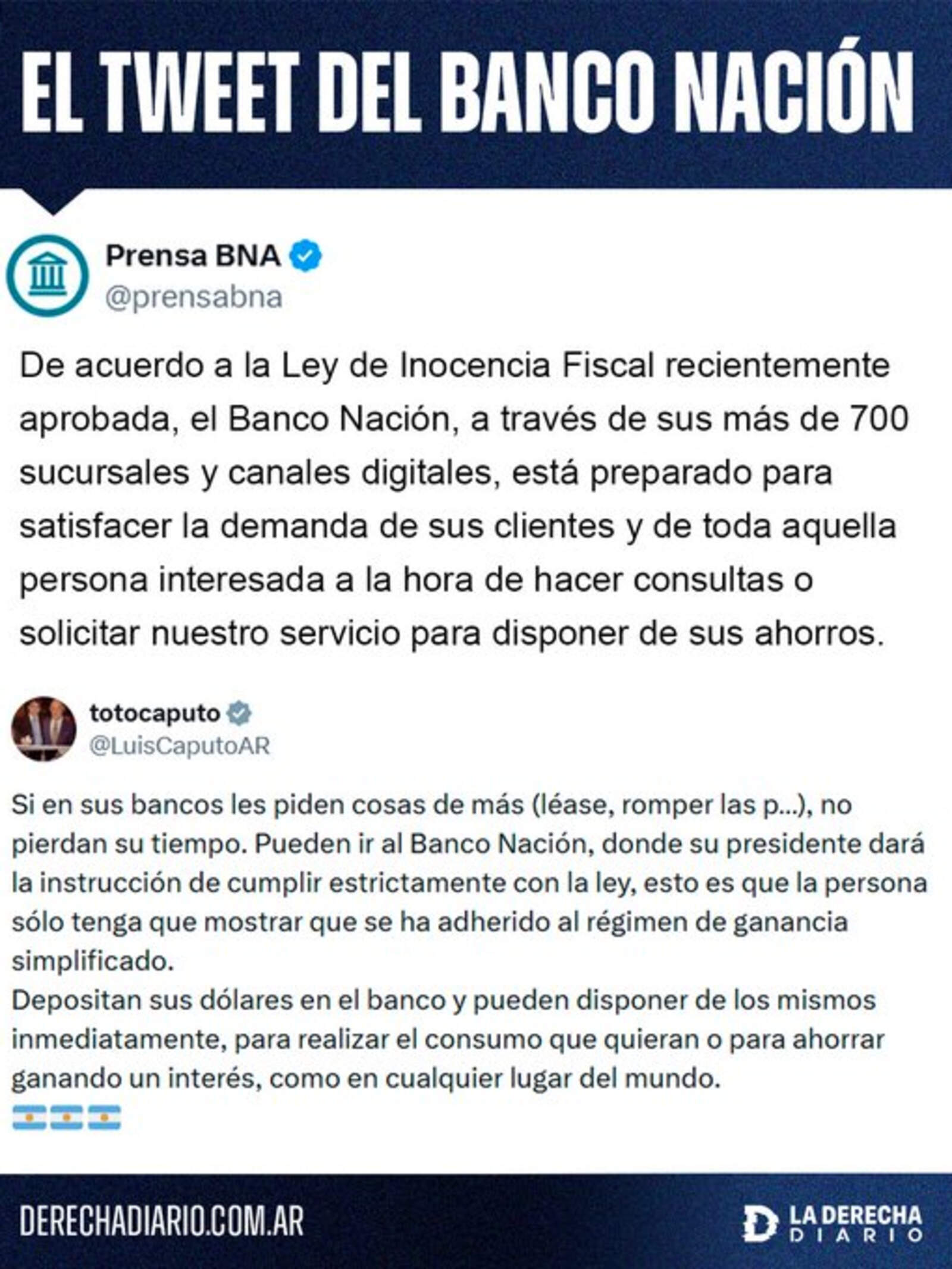 El Banco Nación en X:z