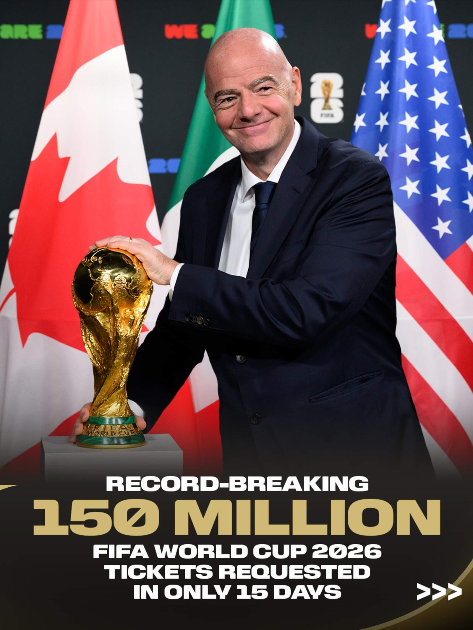 La FIFA recibió 150 millones de solicitudes de entrada para el Mundial 2026