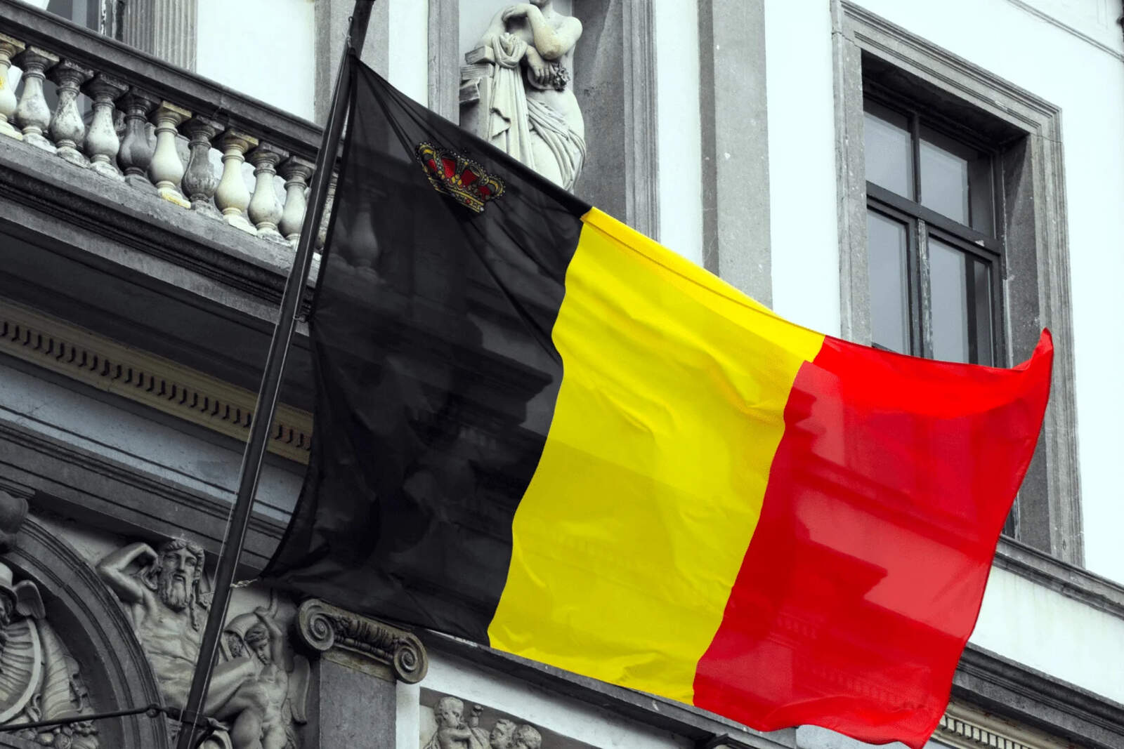 La bandera de Bélgica.