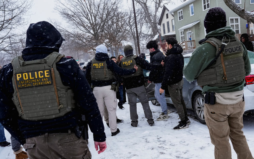 ICE patrols make arrests against illegal immigrants.