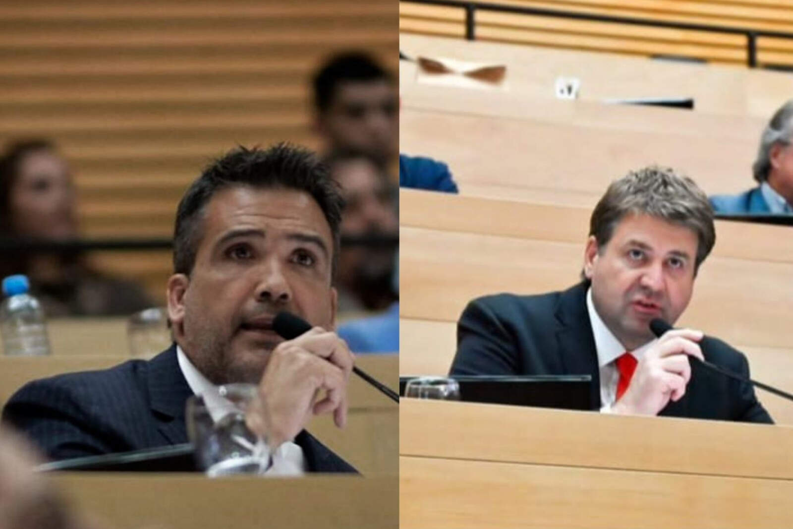 Facundo Torres, presidente del bloque oficialista, y Matías Gvozdenovich, Presidente Bloque UCR
