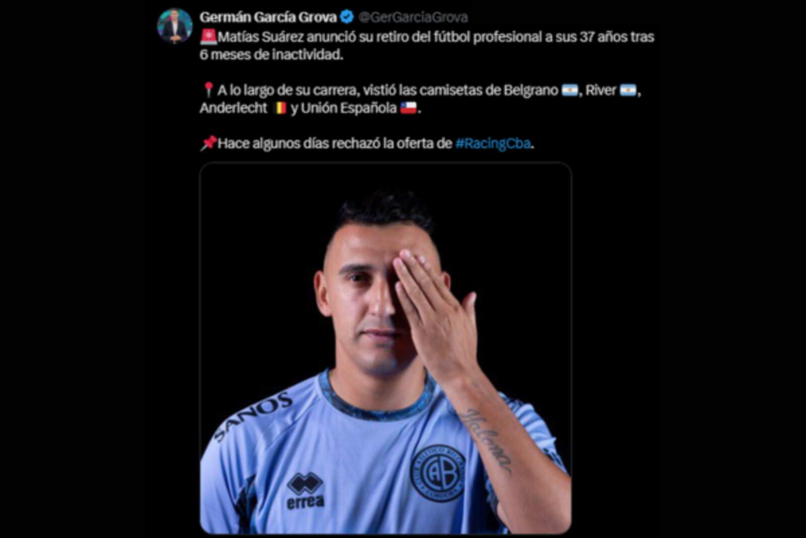 El posteo de Germán García Grova