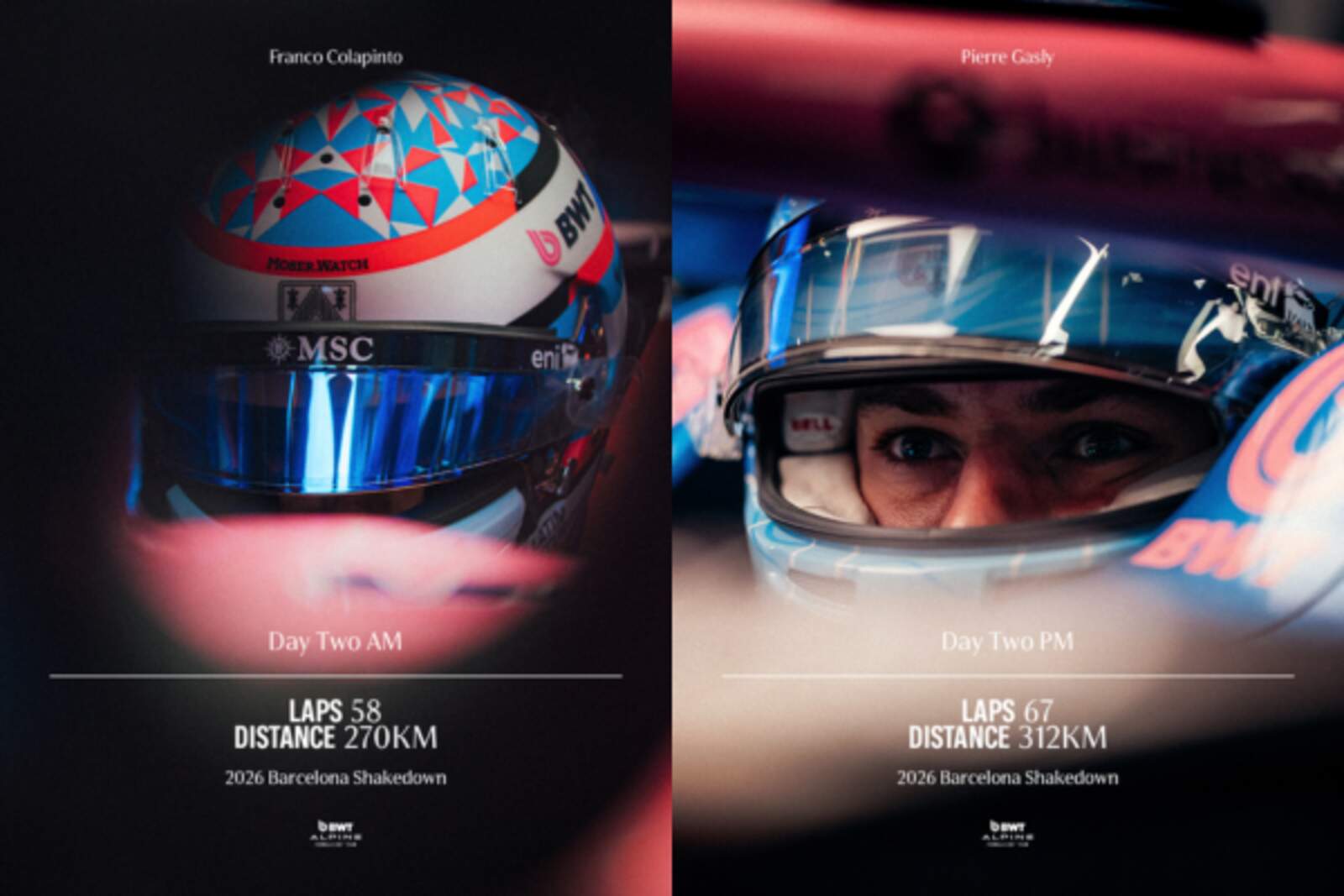 Colapinto y Gasly corrieron en el segundo día de Alpine en Barcelona