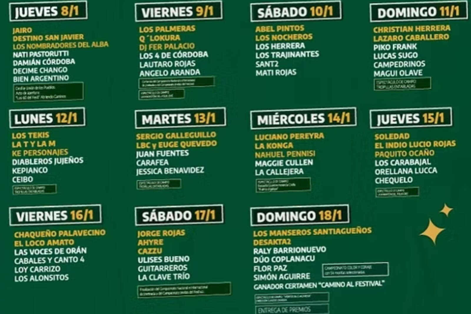 El evento se desarrollará del 8 al 18 de enero en el Anfiteatro José Hernández celebrando sus 60 años con una convocatoria realmente masiva.