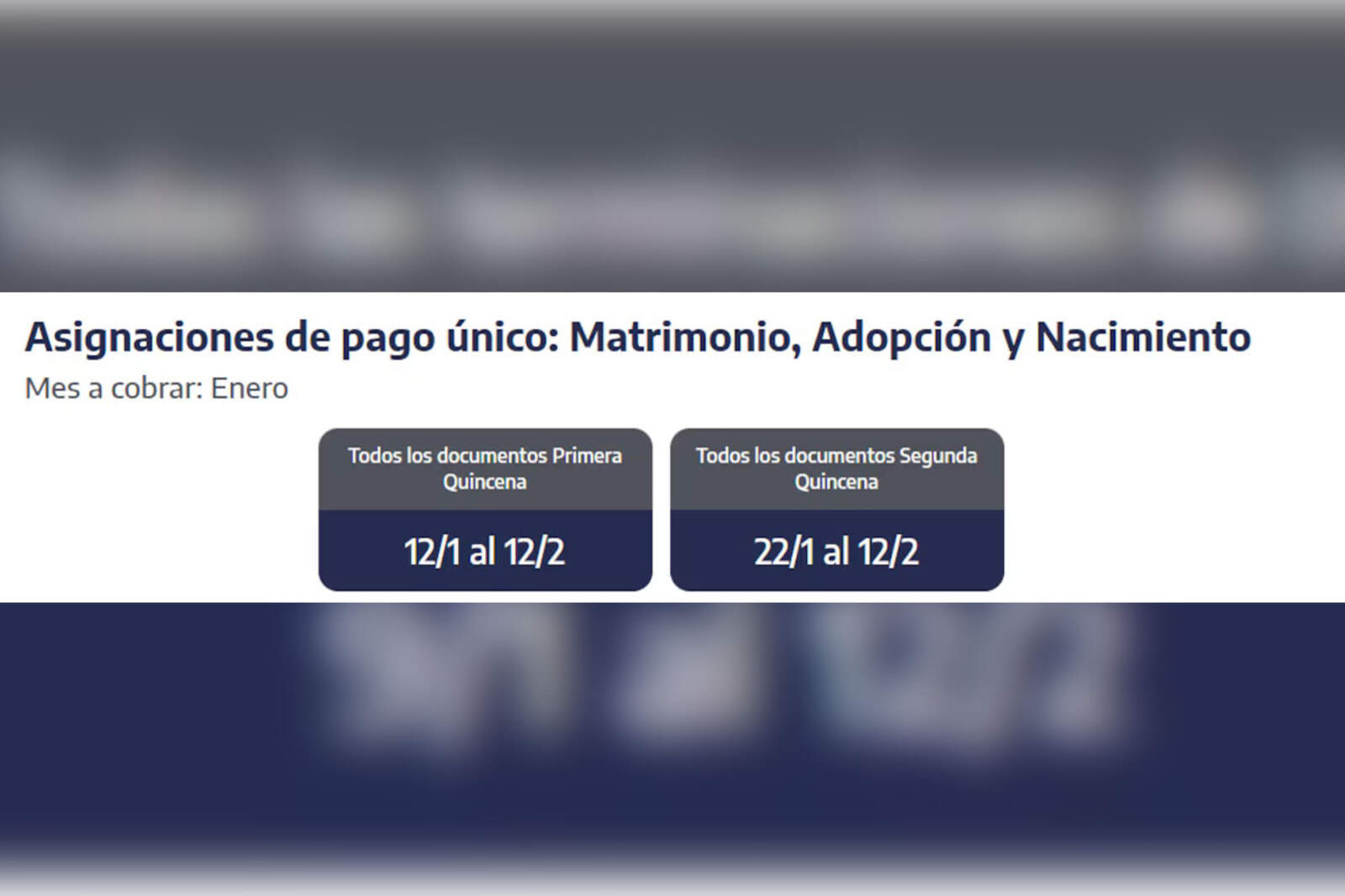 Asignaciones de Pago Único