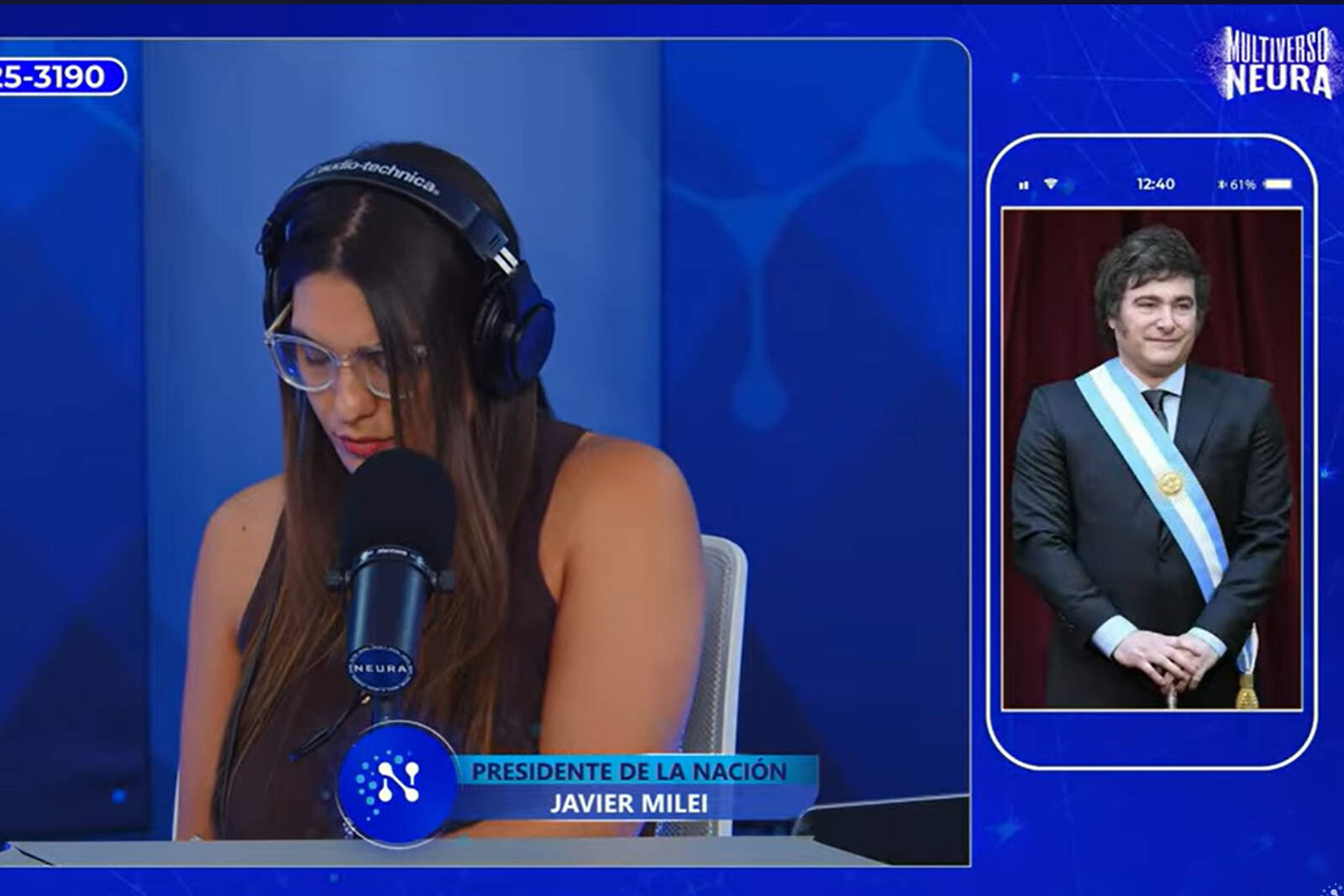 Javier Milei en entrevista telefónica con Neura