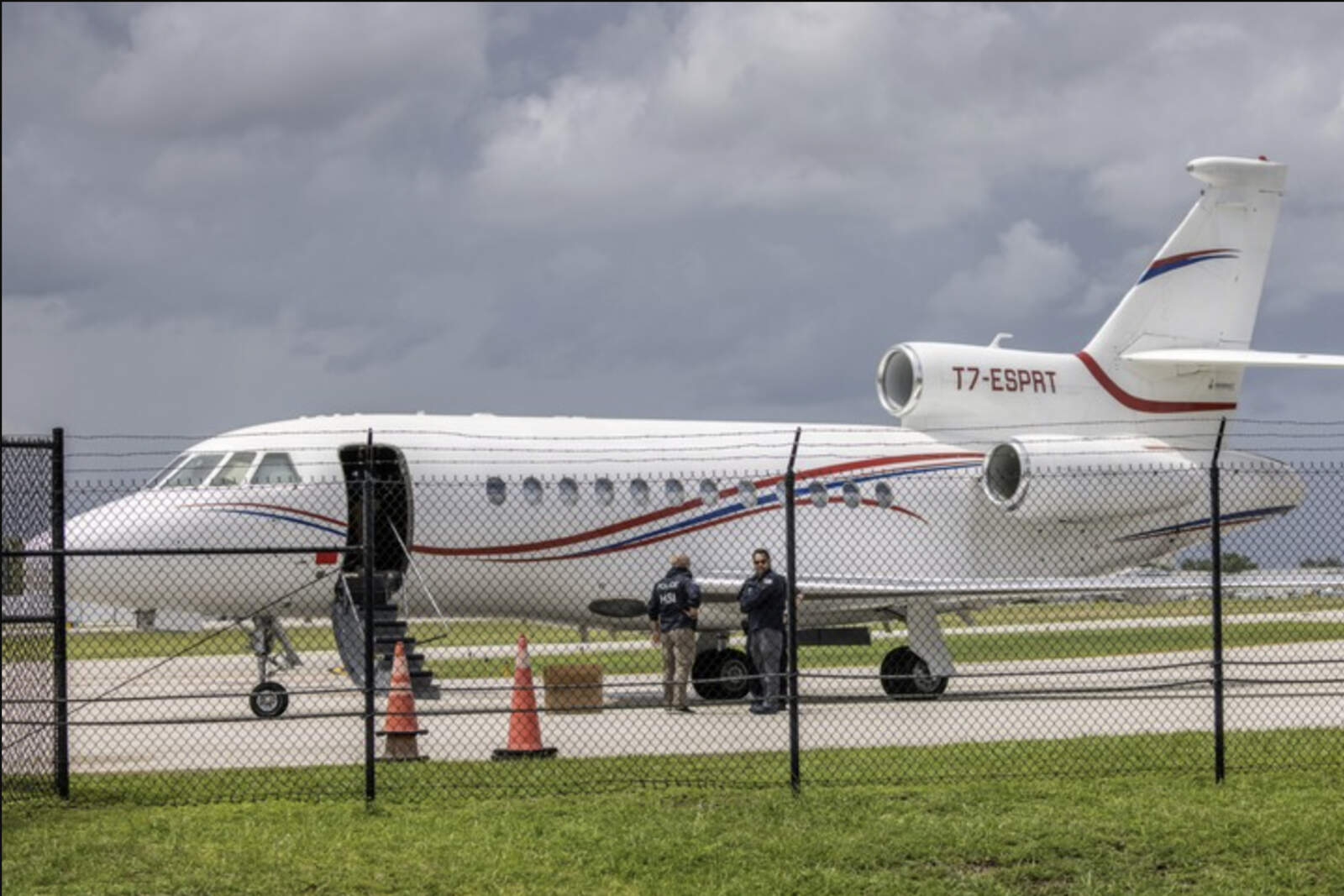 El avión Dassault Falcon 900 que las autoridades de EE.UU. confiscaron