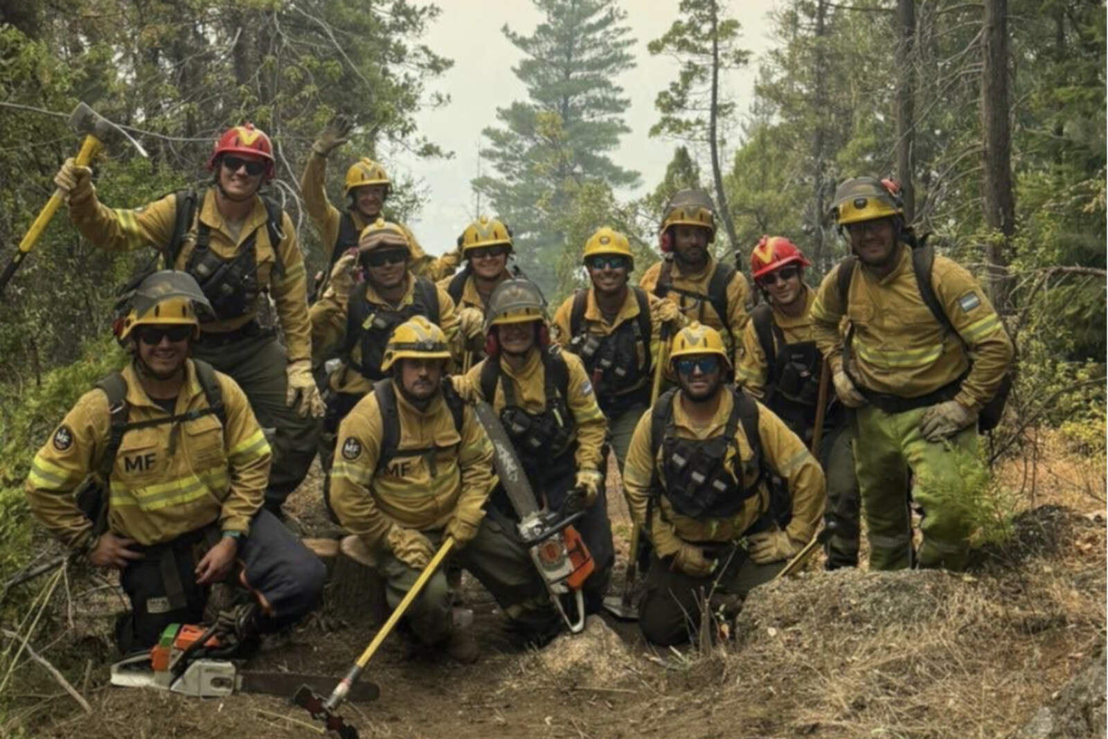 Equipo de brigadistas nacionales y provinciales desplegado en la Patagonia