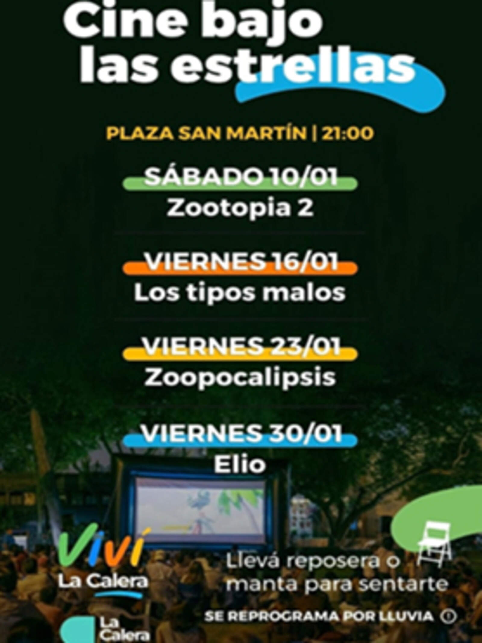 La Plaza San Martín será el escenario principal del ciclo cultural denominado Cine Bajo las Estrellas
