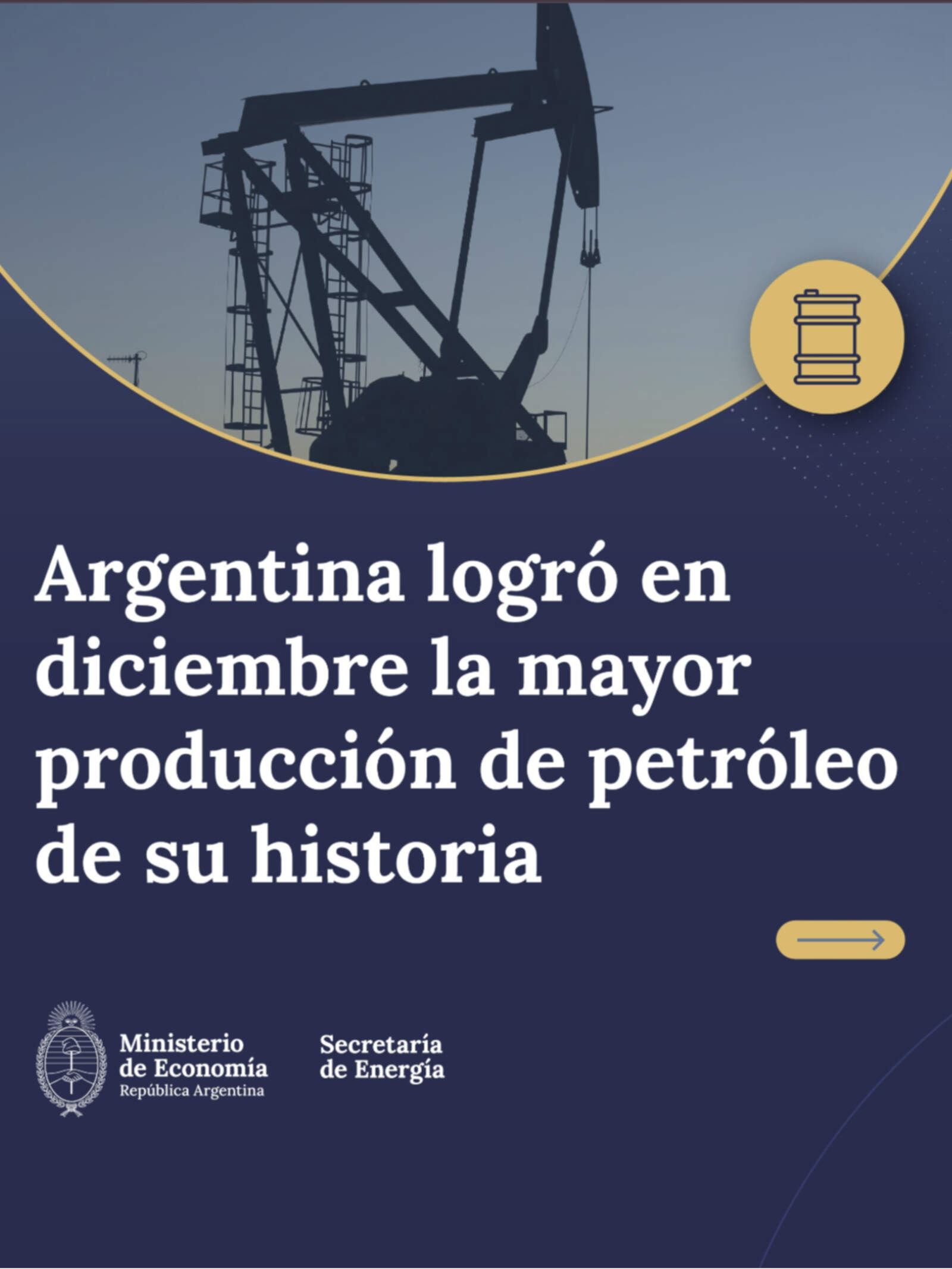 Comunicado oficial del Ministerio de Economía en conjunto con la Secretaría de Energía