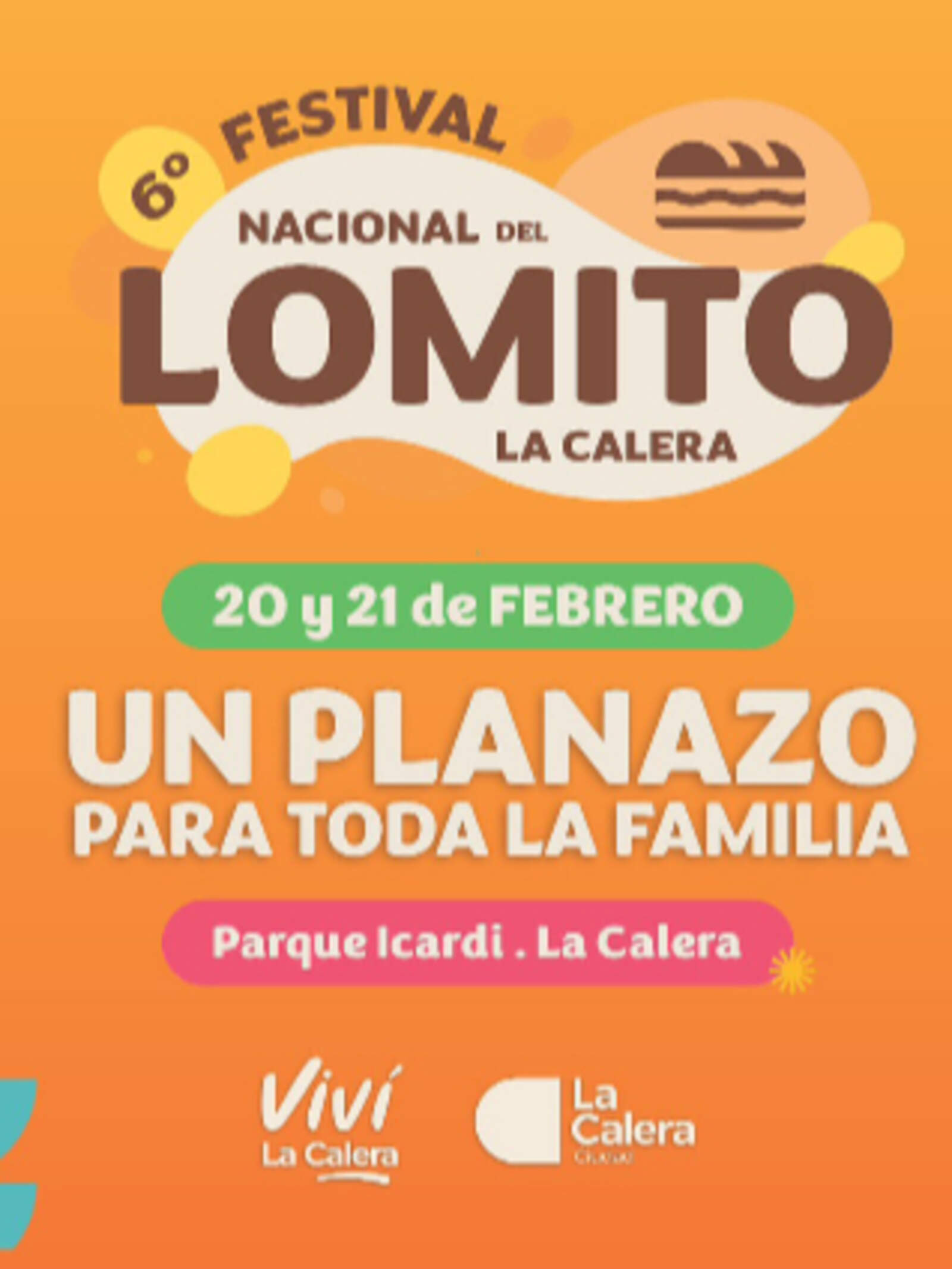 Afiche promocional del 6º Festival Nacional del Lomito en La Calera