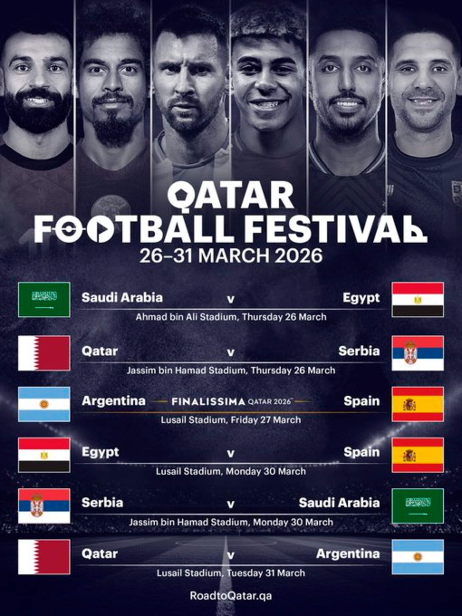 Todos los partidos del Qatar Football Festival 2026