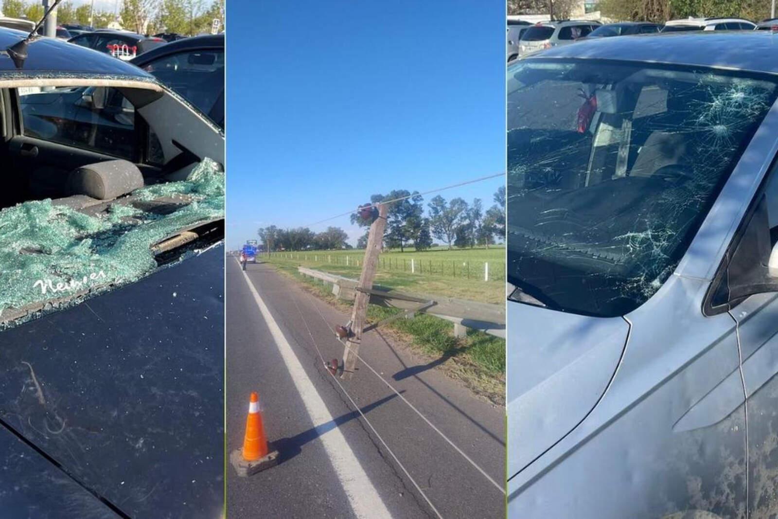 Fuerte caída de granizo en Córdoba.