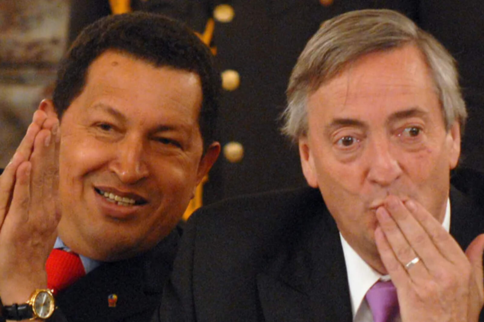 Néstor Kirchner y Hugo Chávez.