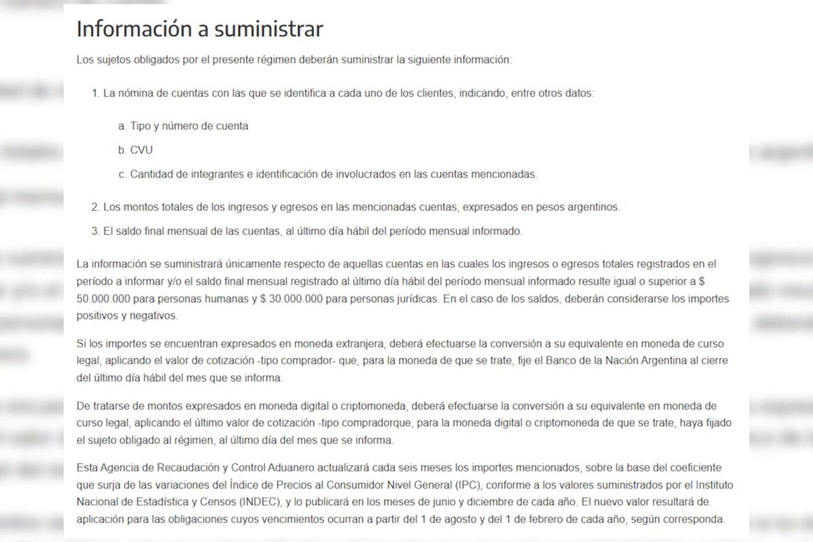 Cuáles son los topes vigentes que controla ARCA