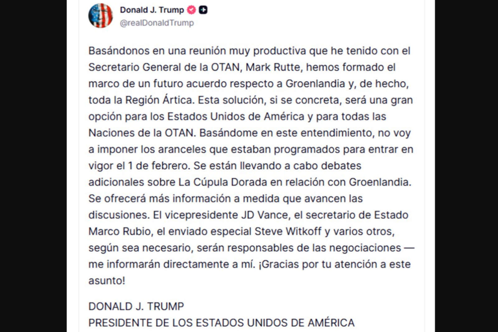 Preacuerdo por Groenlandia: cuáles son los cuatro pilares que estableció Trump