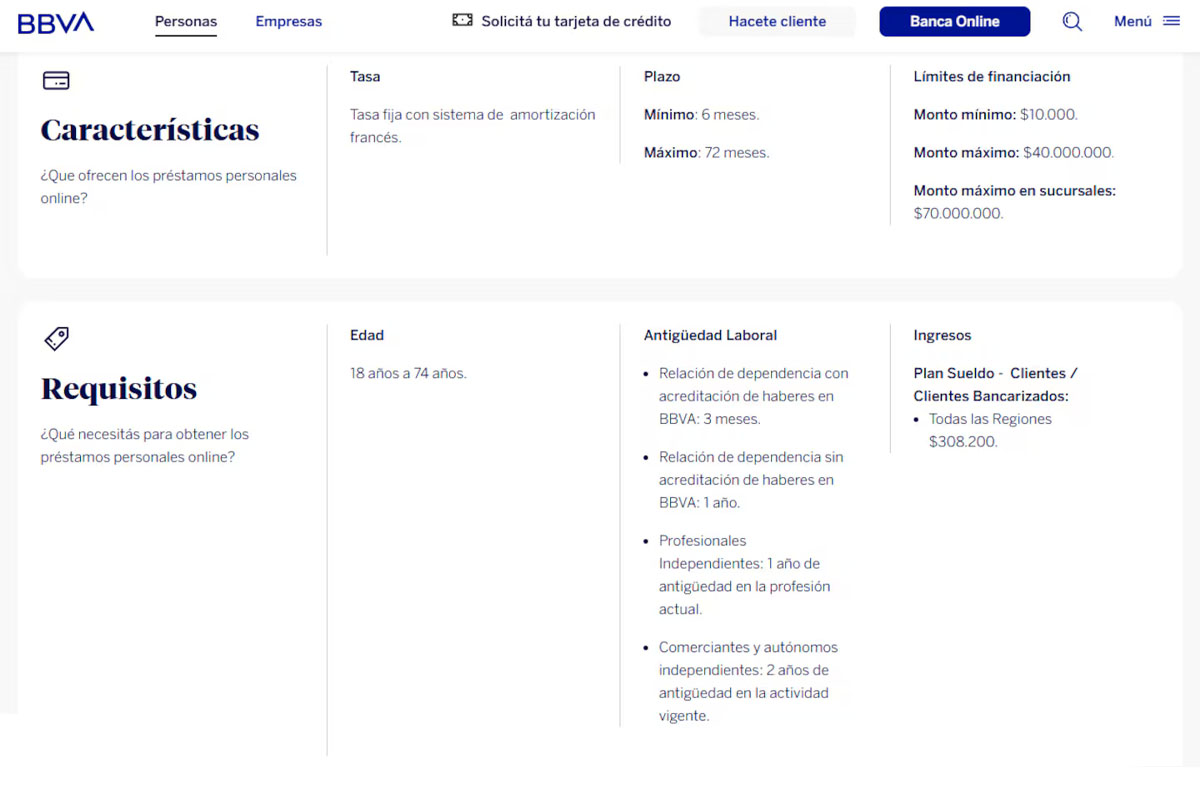 Loans for BBVA Bank retirees