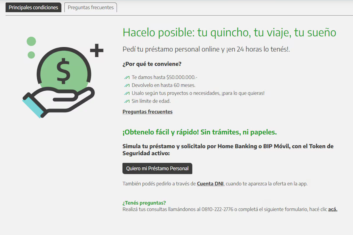 Loans for retirees from Banco Provincia