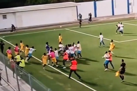 Chaos in a U-20 match: Guyana and Anguilla staged a pitched battle and were disqualified