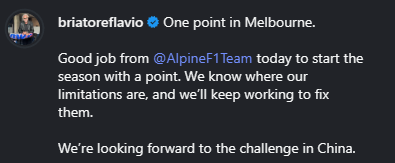 El posteo de Briatore en Instagram