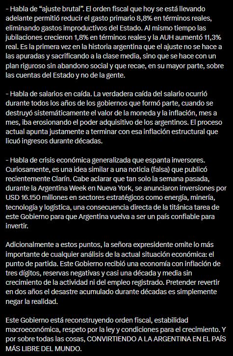 La respuesta del Gobierno.