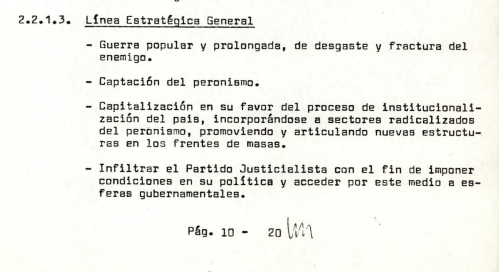 Los objetivos de Montoneros.