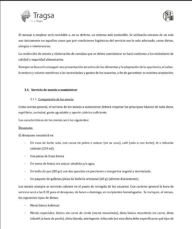Documento oficial de TRAGSA