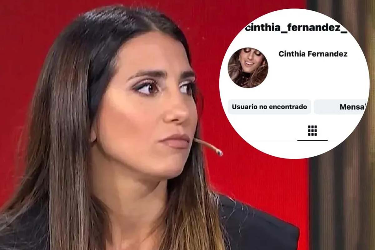 Cinthia Fernández volvió a sufrir el cierre de su cuenta de Instagram