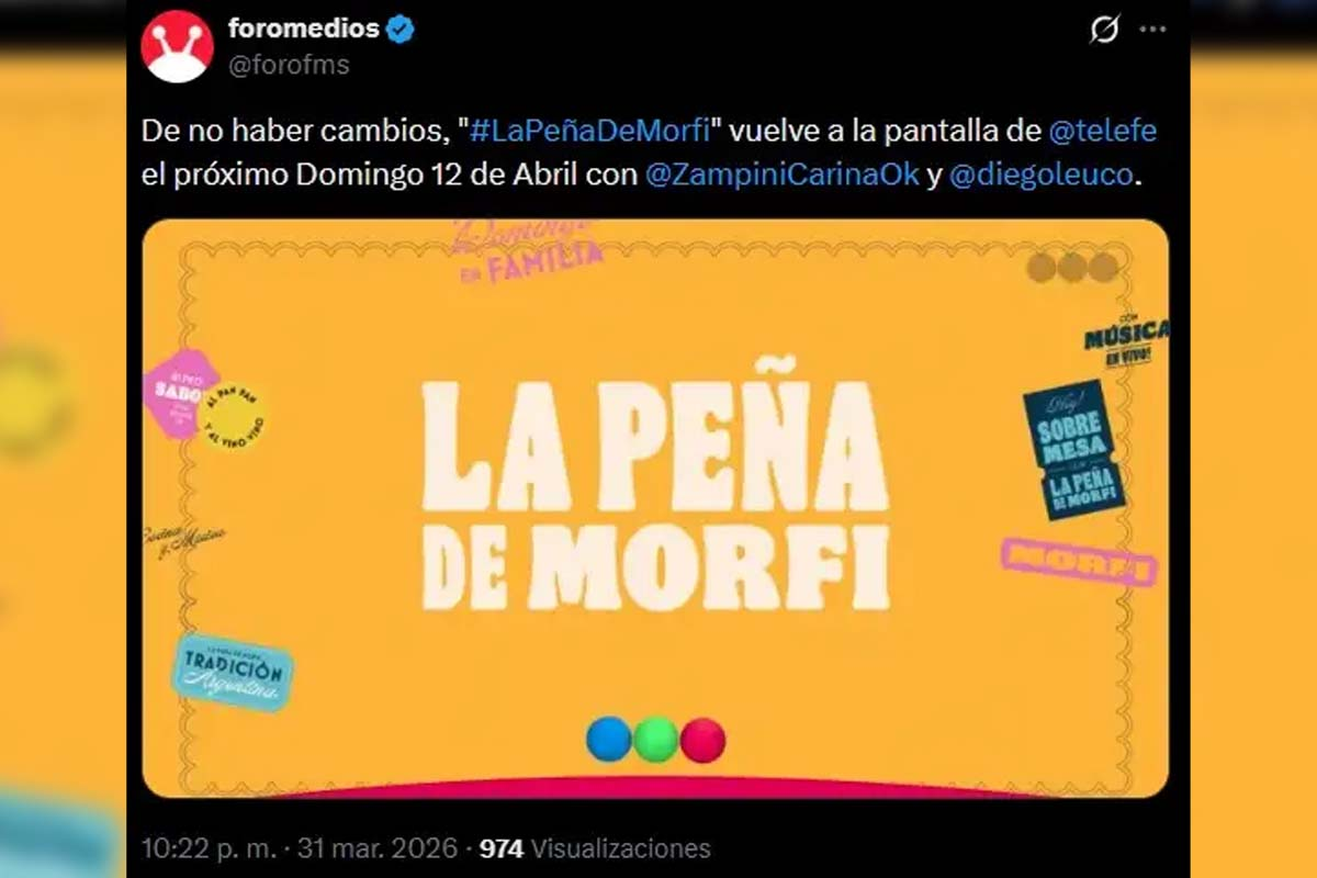 Cuándo debuta La Peña de Morfi en 2026