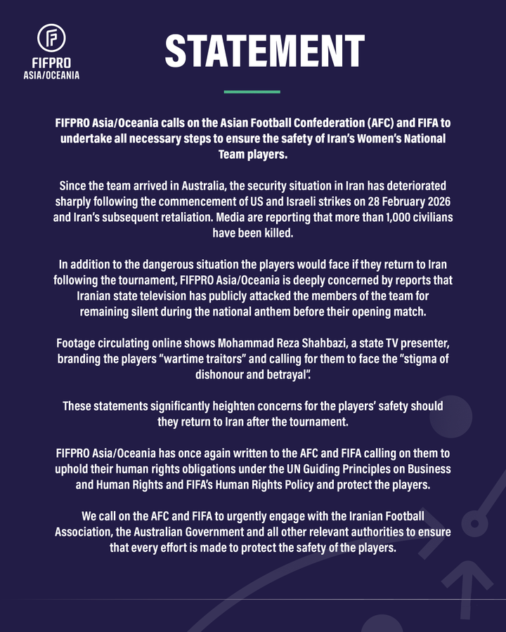 Comunicado FIFPRO Asia/Oceania
