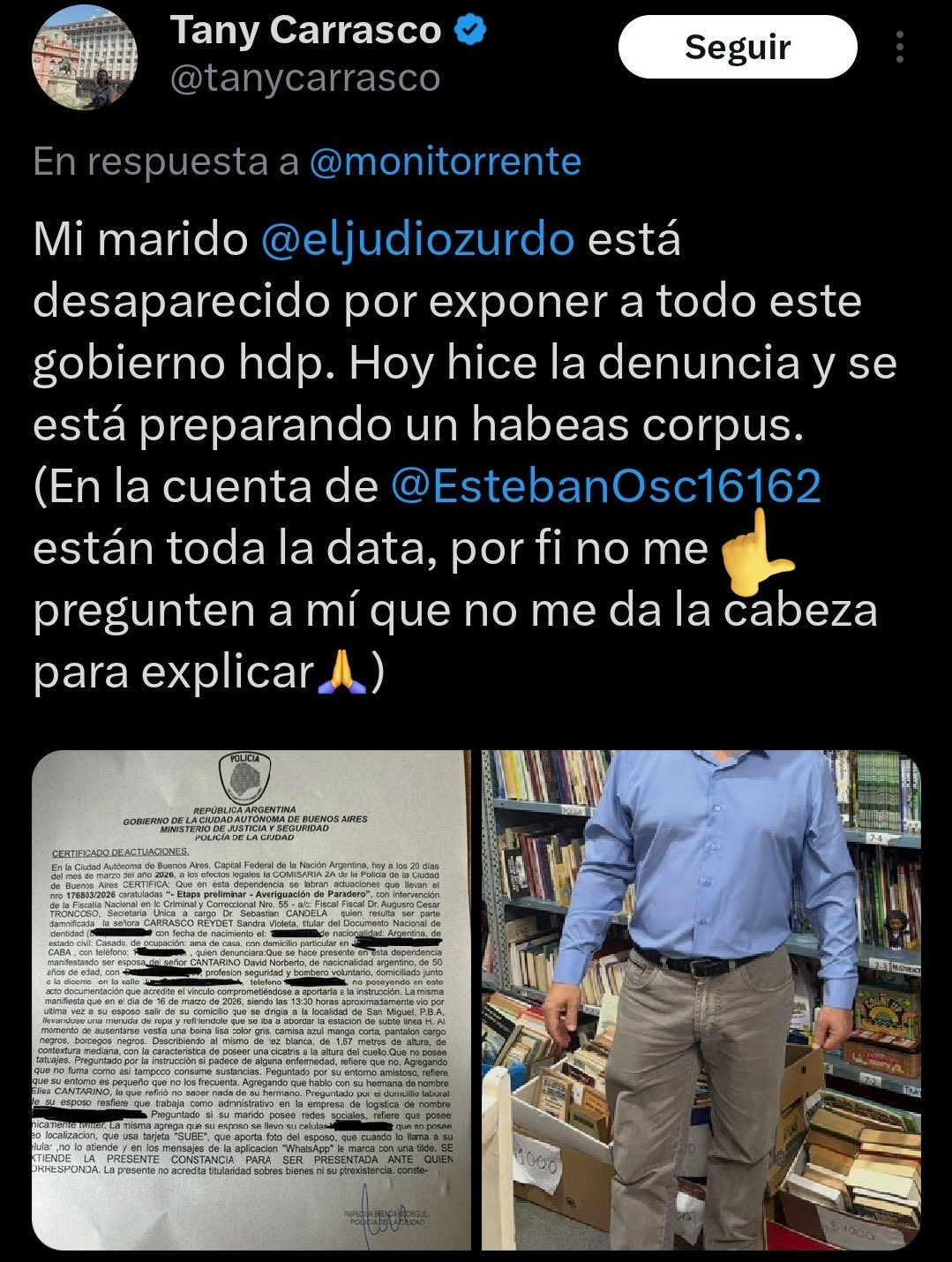 La publicación de la kirchnerista.