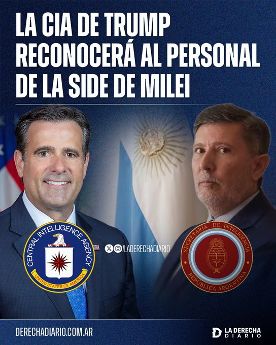 La CIA de Trump reconocerá al personal de la SIDE de Milei