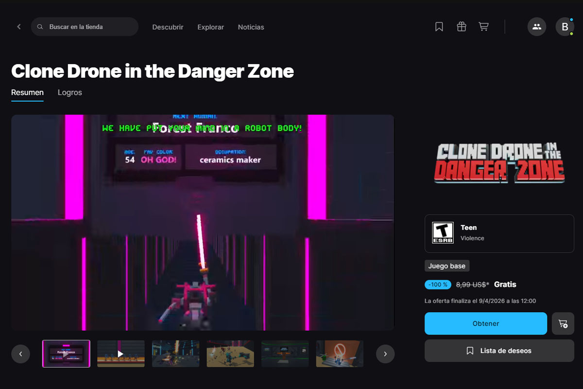 Qué juego está gratis hoy en Epic Games Store