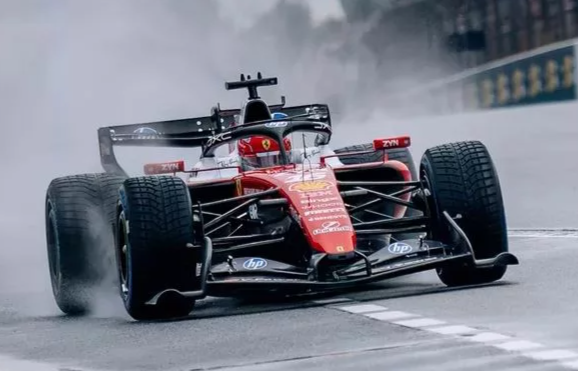 Single-seaters lose grip on wet asphalt