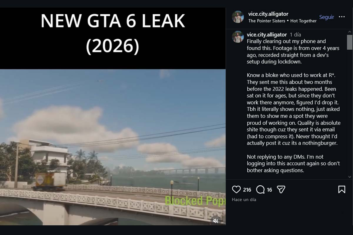 El “bridge leak” que apareció en Instagram