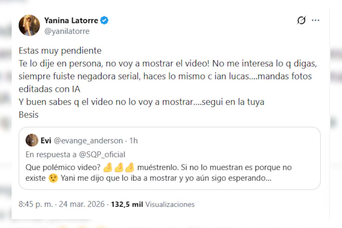 Yanina Latorre claimed to have a compromising video