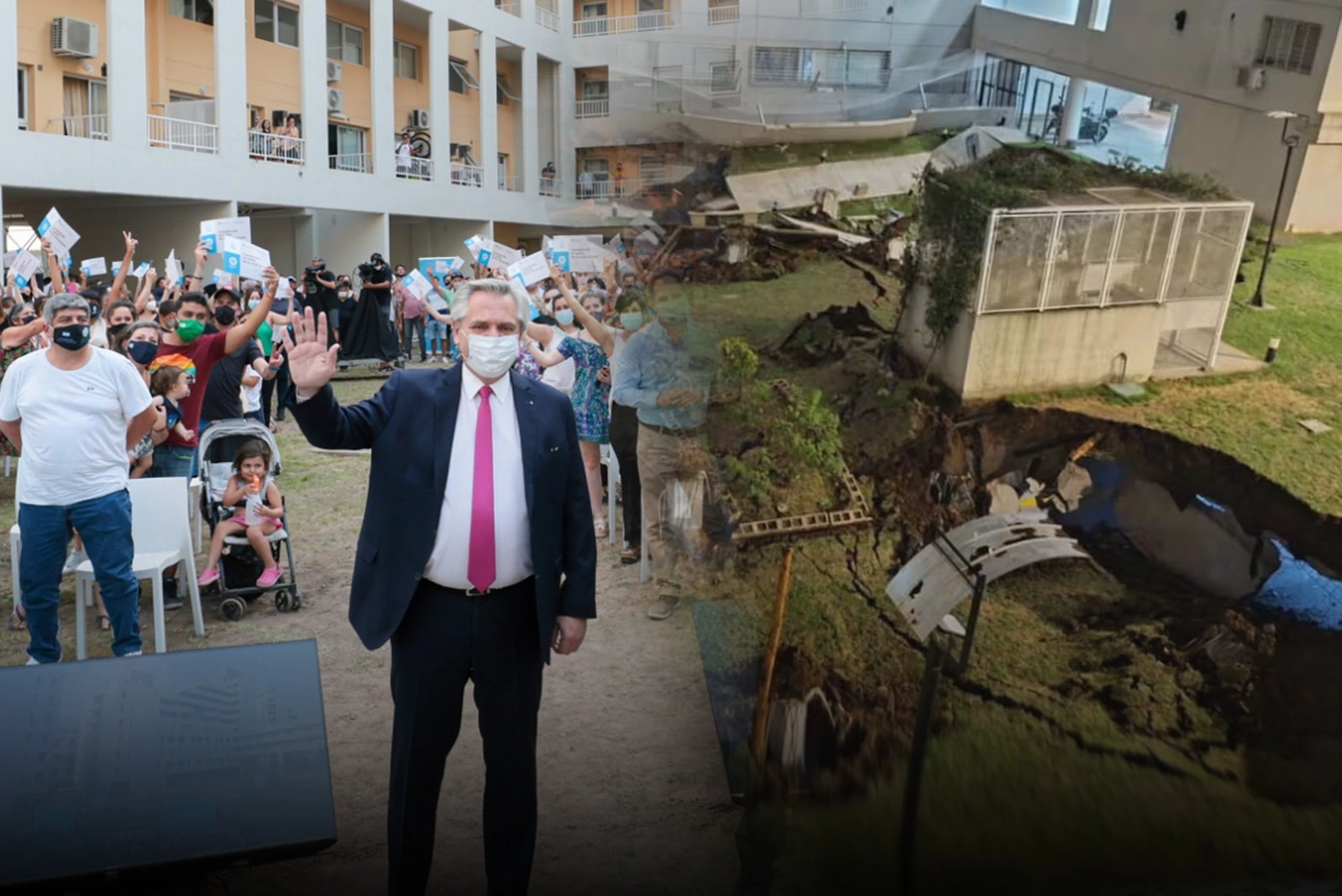 The building that collapsed in Parque Patricios had been inaugurated by Alberto Fernández